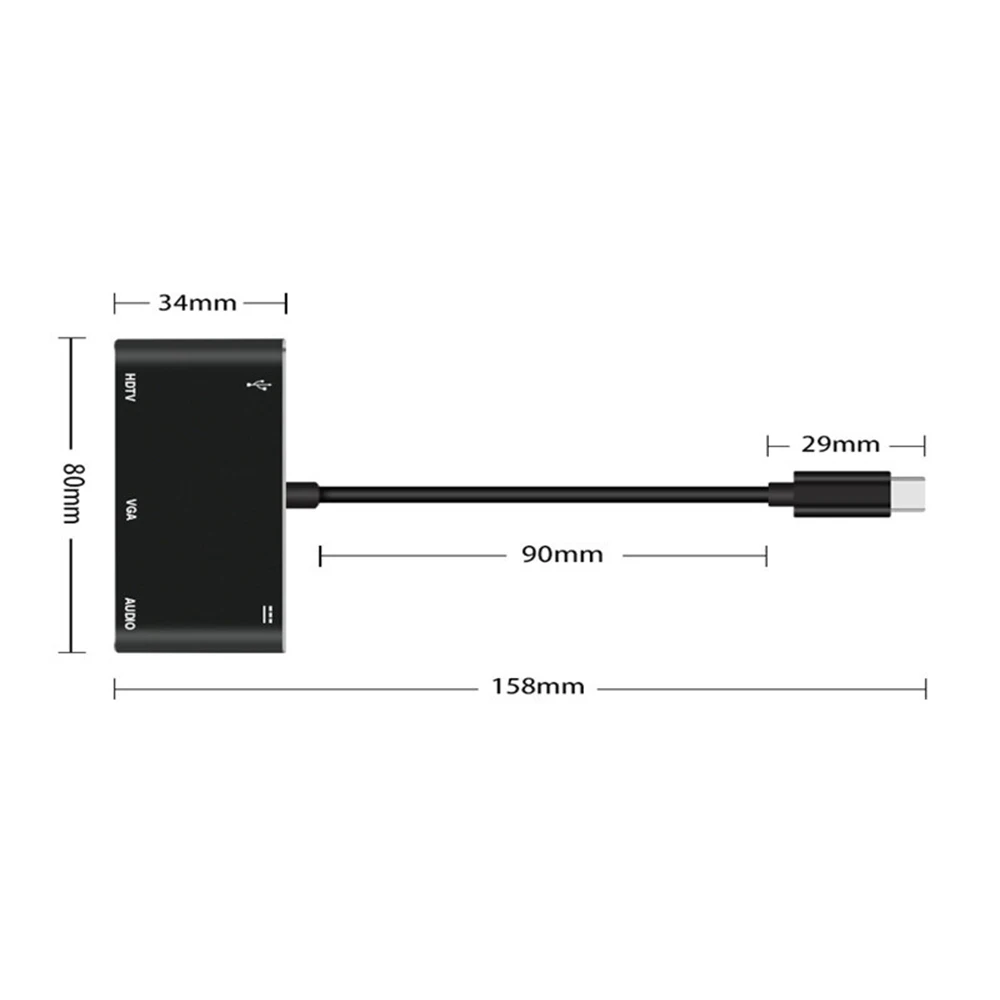 Адаптер для ноутбука 5 в 1 с интерфейсом USB Type-C на HDMI/VGA/USB/PD | Компьютеры и офис