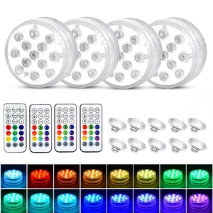 Подводный светодиодный светильник с дистанционным управлением, 13 светодиодов, IP68, водонепроницаемый, RGB, многоцветный, погружная ваза, декоративный светильник, лампа для бассейна