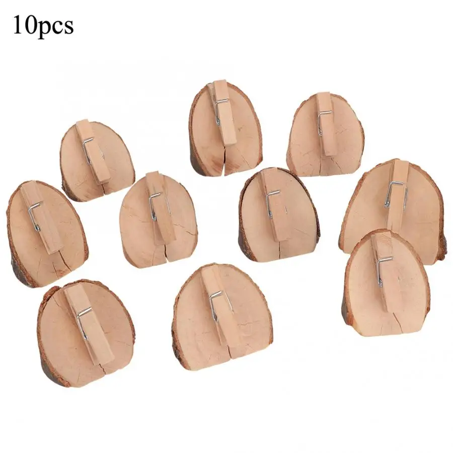 10Pcs DIY Tree Stump Shape Memo Name Card Photo Clip Holder Stand for Home Wedding Decor wedding decoration | Дом и сад