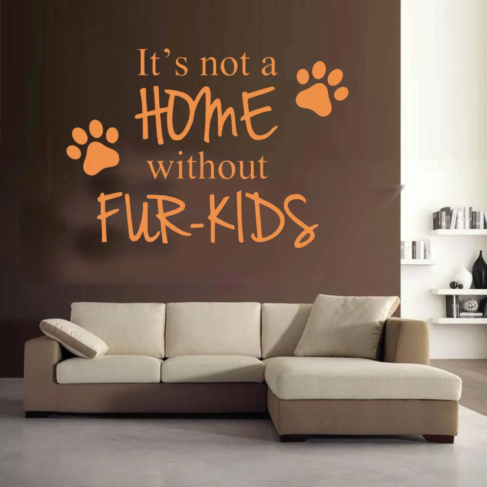 Это не дом без меха-дети Наклейка на стену виниловая наклейка магазин товаров для