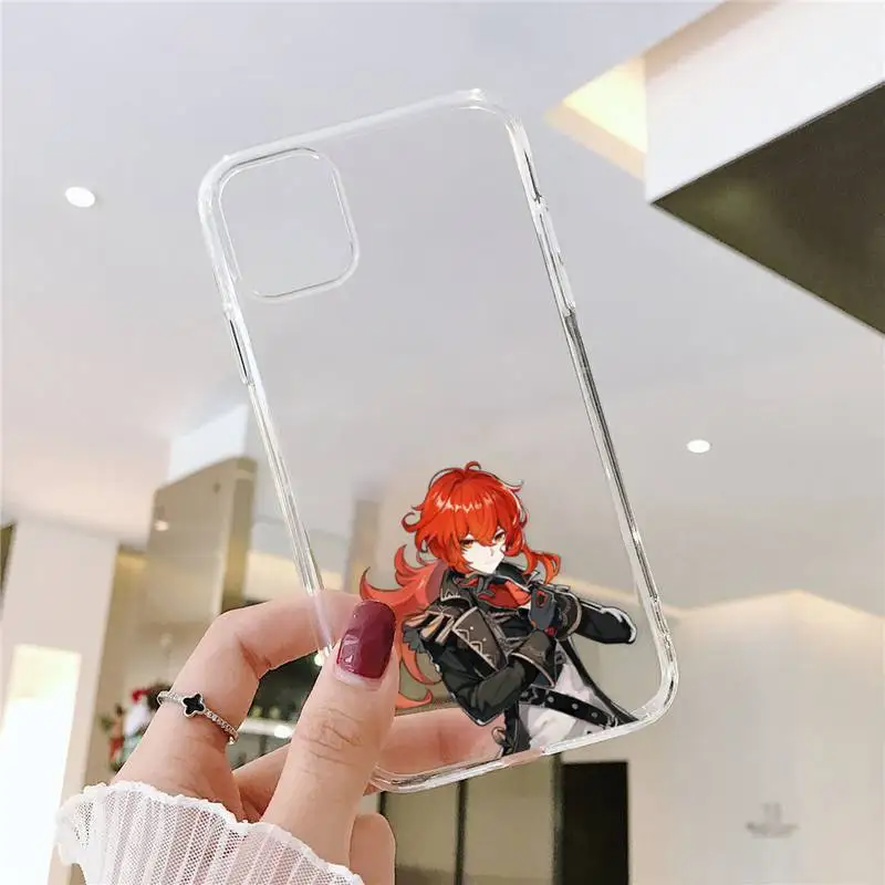 

anime genshin impact Phone Case Transparent for iPhone 6 7 8 11 12 s mini pro X XS XR MAX Plus SE cover funda