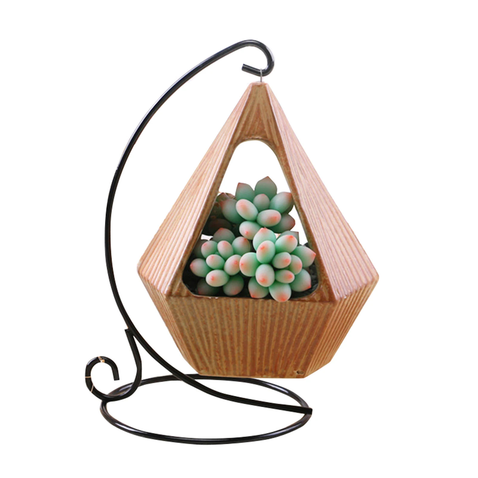 

Iron Frame Hanging Basket Micro Landscape Geometric Fleshy Flower Pot Wrought Iron Hook Desktop Home Decoration I88