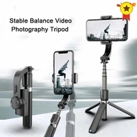 gimbal stabilizer selfie stick tripod single axis stabilizer vlog video anti shake shooting aluminum tripod for huawei xiaomi