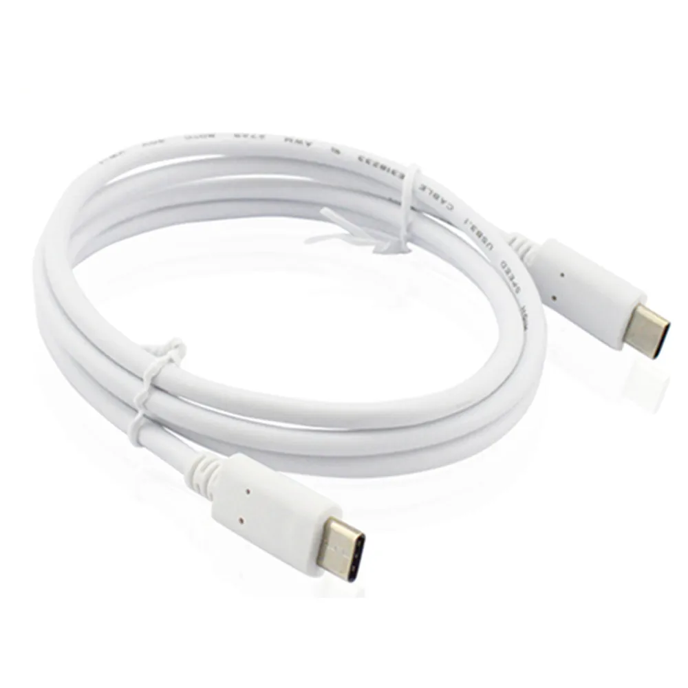 White USB C к USB C кабель type C адаптер папа-папа удлинитель для Macbook телефон Дата зарядный кабель Быстрая зарядка 1 м - Цвет: White
