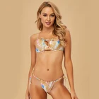 Bikigoal 2021 Новый Цветочный Принт низкая талия комплект бикини из двух частей купальник Женская пляжная одежда купальник купальный костюм