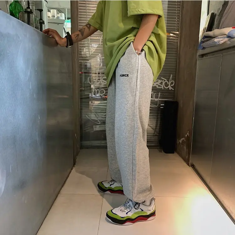 

Pants Women Harajuku Chic Style Boyfrind Unisex Couples Teens Streetwear Trendy Casual Soft Workout Summer High Waist Trouser