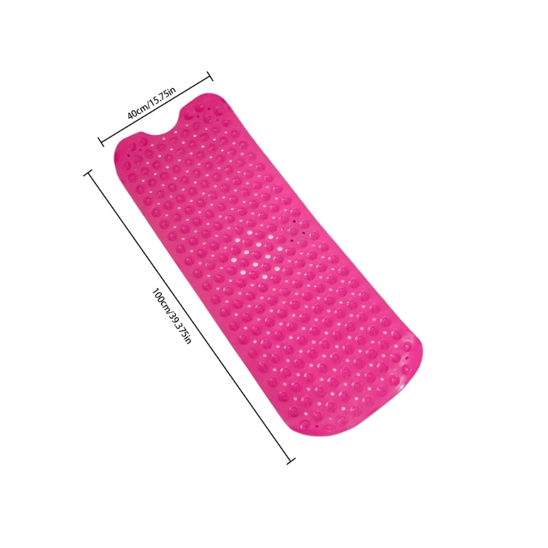 

Non Slip Bathtub Mat 39 x 16 Inches Shower Mats with Suction Cups Drain Holes Bathroom
