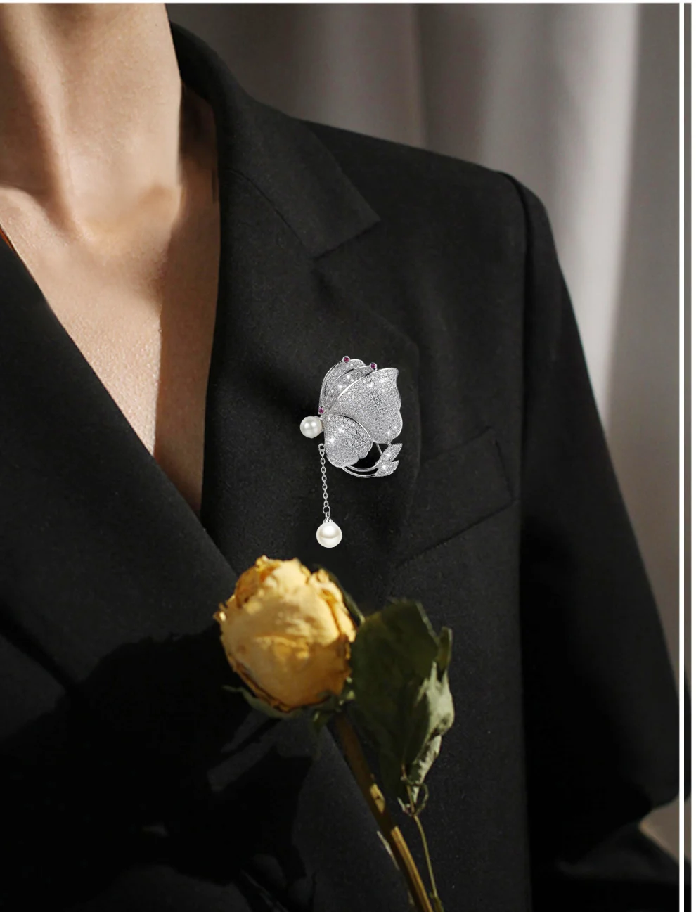 EUDORA Top Quality Big Butterfly Brooch Luxury Crystal Pin Brooches For Women Party Banquet Rhinestone Pins Colthese Accessories | Украшения