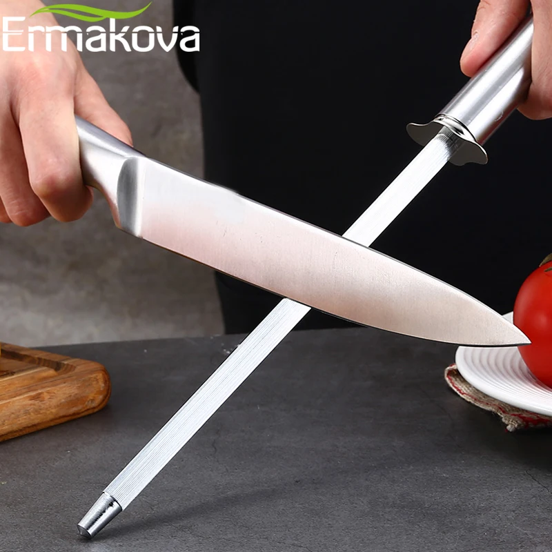 ERMAKOVA Knife Sharpening Rod 12 Inch Kitchen Honing Steel K