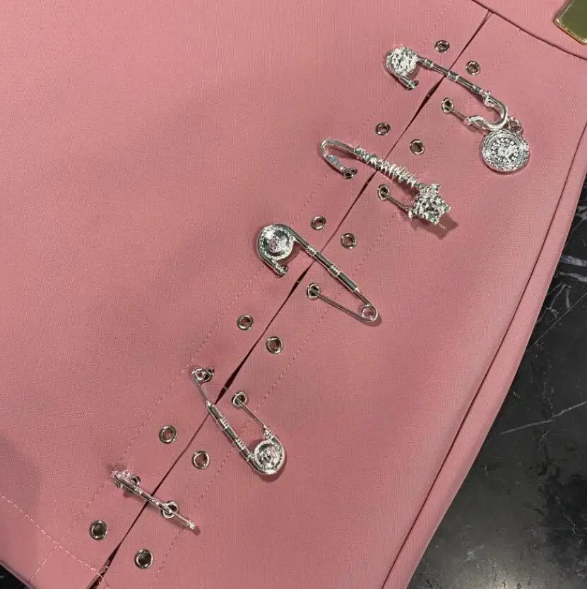 

Spring Autumn Fashion Metal Pin Design Skirt Women OL Work A-Line Skirt s671