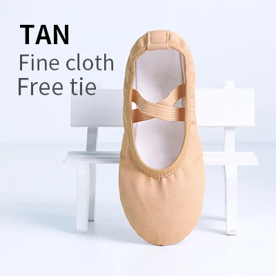 Tan No Tie Детские балетные туфли для мальчиков; Детские Балетные танцевальные Тапочки с раздельной подошвой; Детские Балетки; обувь для тренировок - Цвет: Tan No Tie