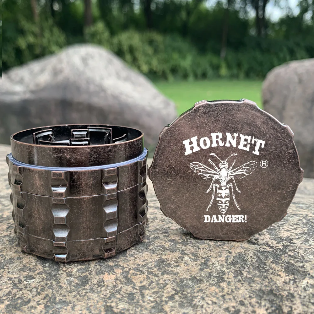 

HORNET Tobacco Grinder Smoking Crusher New Arrival 4 Layers Dia.60mm Gear Heavy Zinc Alloy Herb Grinder Gear Spice Hand Miller