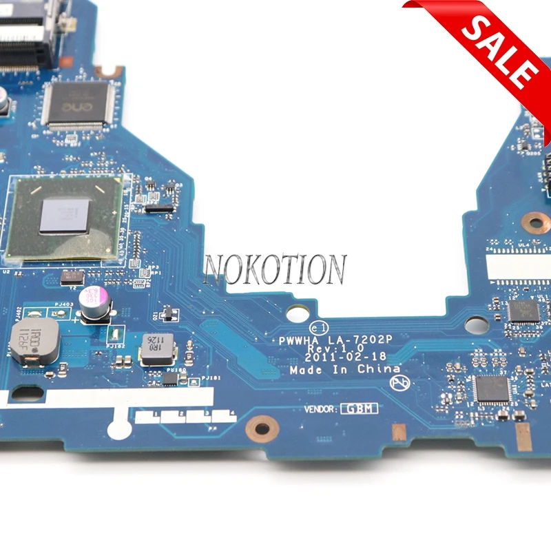 NOKOTION материнская плата для ноутбука Toshiba Satellite C660 K000124370 PWWHA LA-7202P HM65 DDR3 GMA HD3000 основная плата полностью протестирована