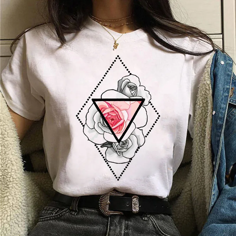 

New Fashion Women T Shirt Graphic Sunflower Print Tops Female Summer T-shirt Harajuku Short Sleeve Tee Shirt Cute -shirt Clothes