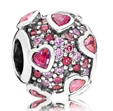 Аутентичные 925 стерлингового серебра браслеты с подвесками калейдоскопический