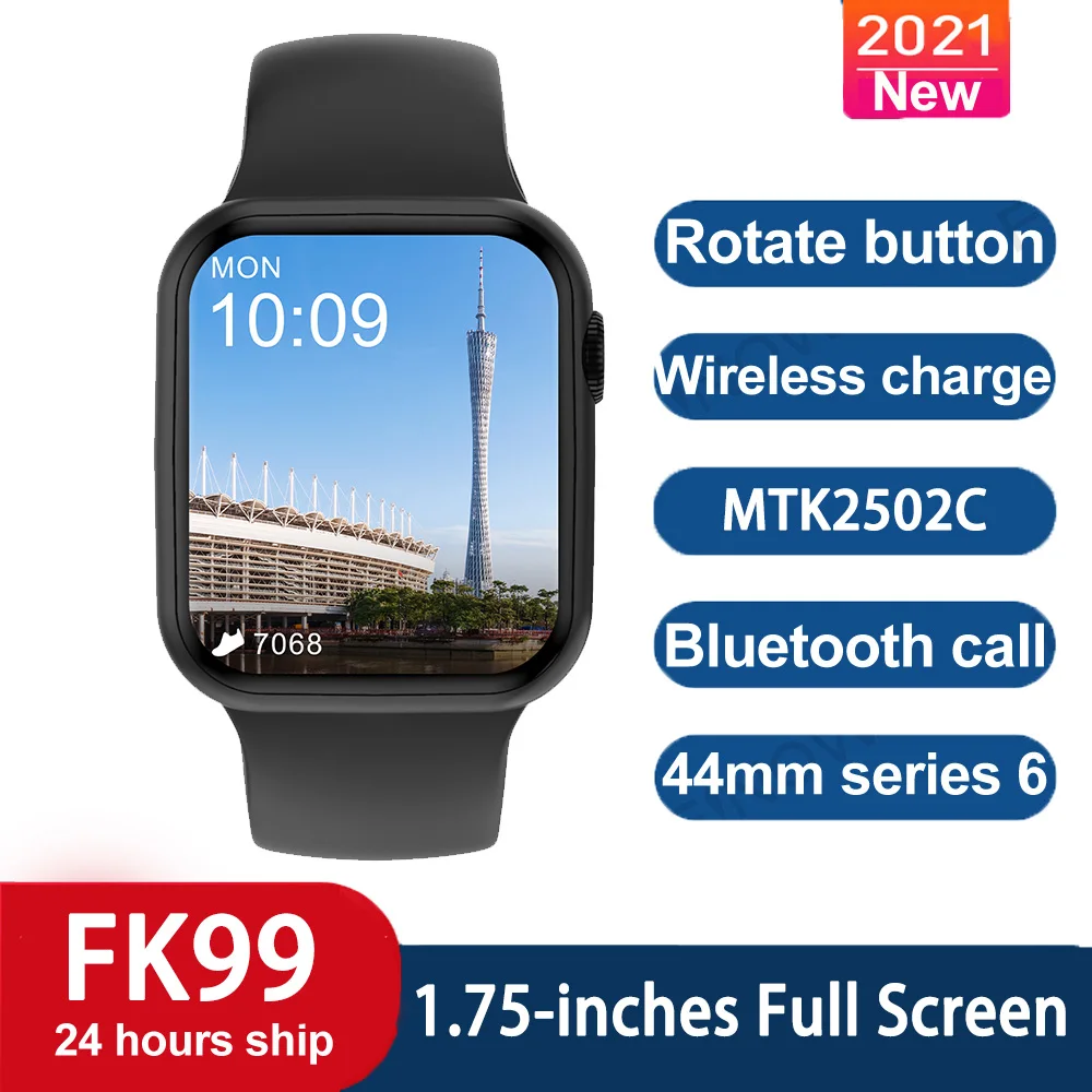 

Смарт-часы iwo FK99, 44 мм, Bluetooth, пульсометр, функция воспроизведения музыки