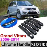 black carbon fiber exterior door handle cover for suzuki grand vitara grand nomade escudo 20062014 accessories stickers chrome