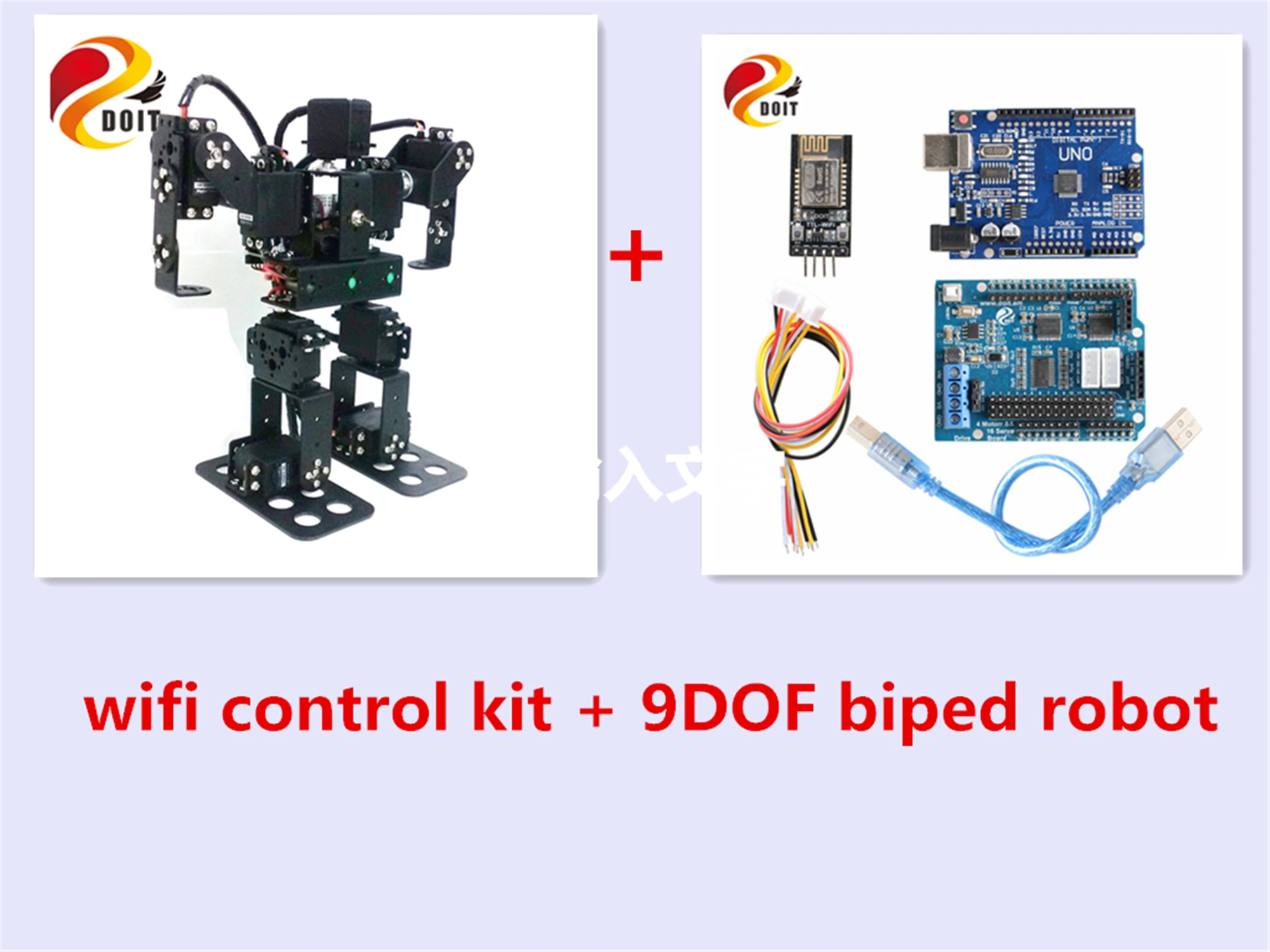 SZDOIT wifi управление 9DOF Интеллектуальный Biped человекоподобный робот рамка Комплект