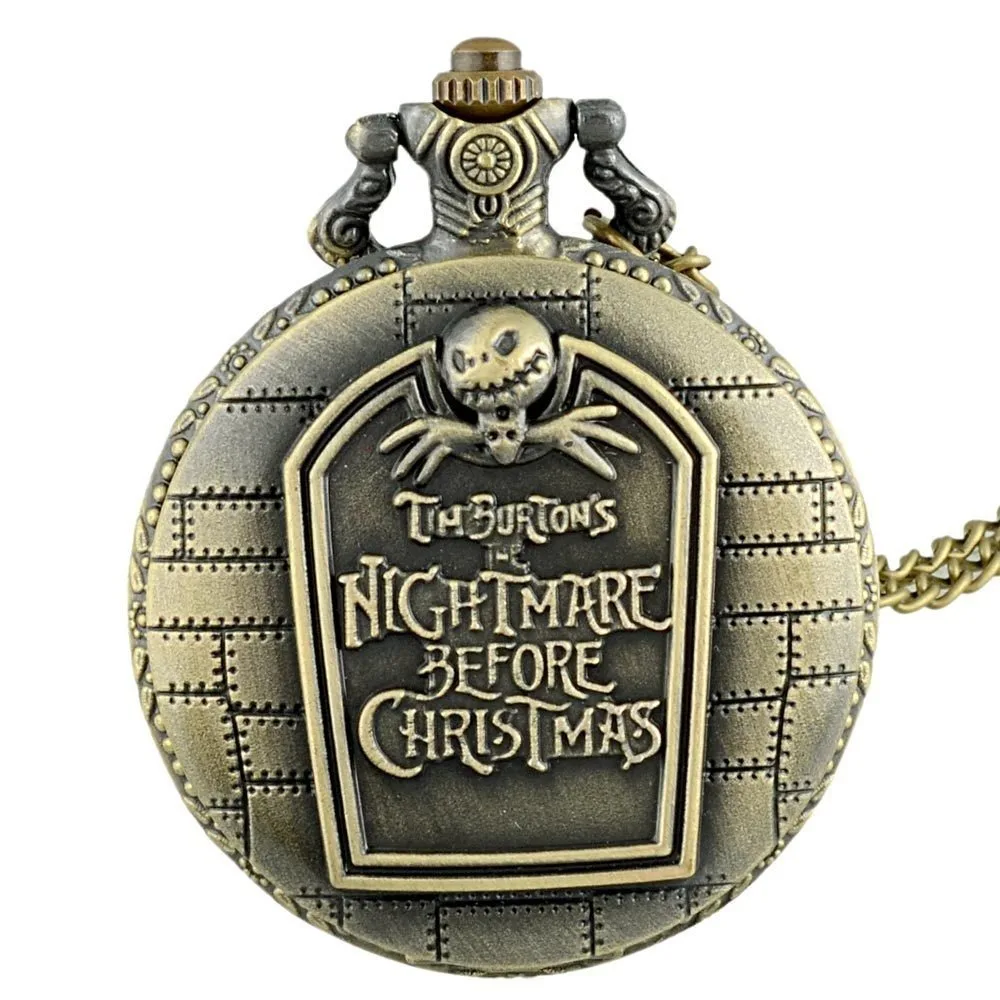 Винтажные рождественские карманные часы BronzeThe nightness Before Cool Jack Skellington Tim Burton Movie