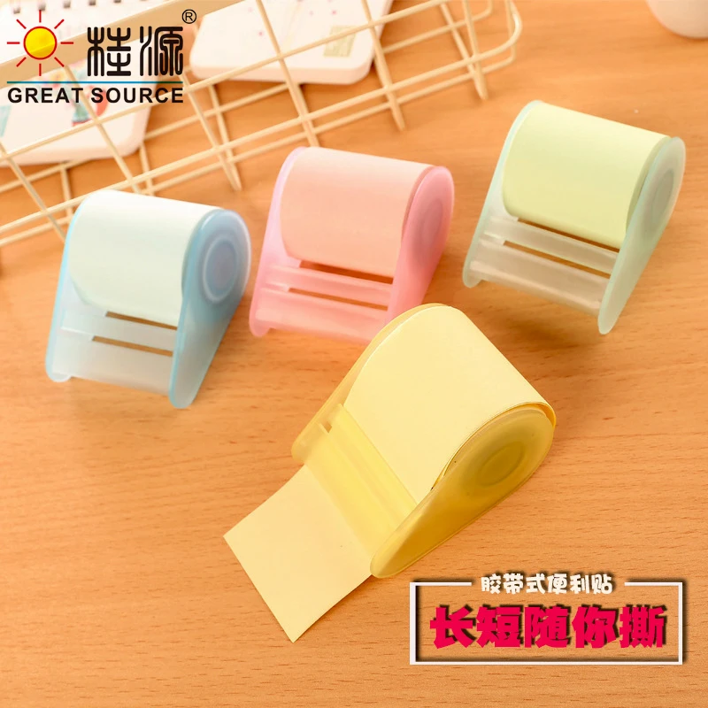 Roll Note Sticker With Portable Dispenser Extra 3 Color Memo Pad Roll(36PCS)