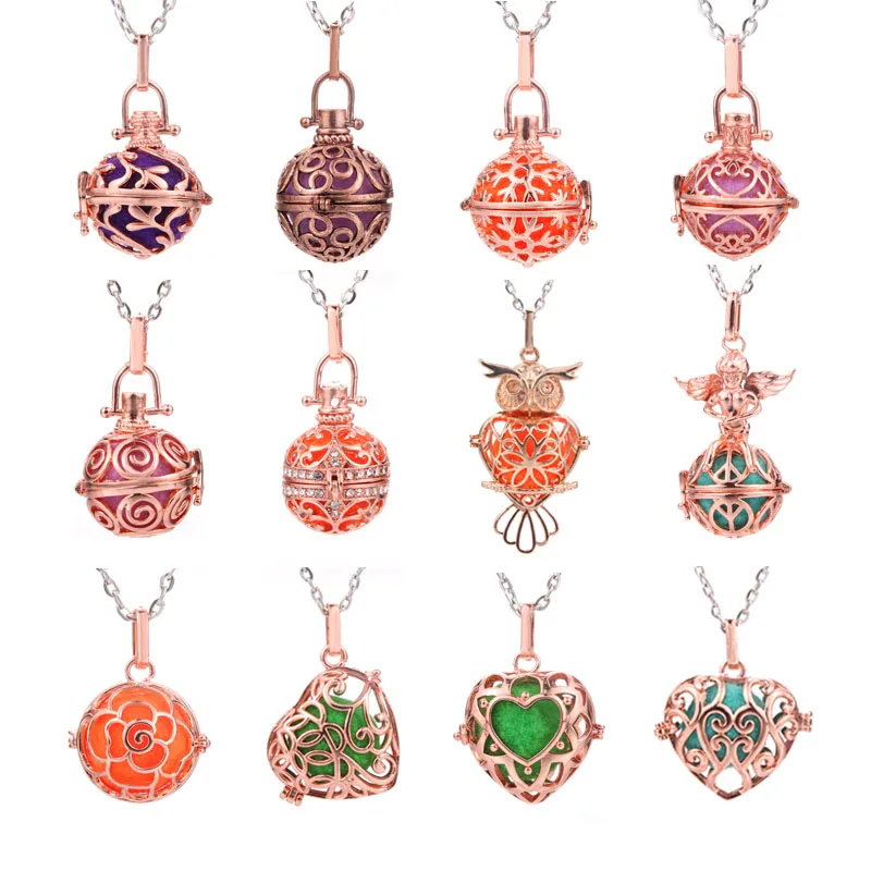 Новое Сердце Сова из розового золота медальоны для ароматерапии арома диффузор