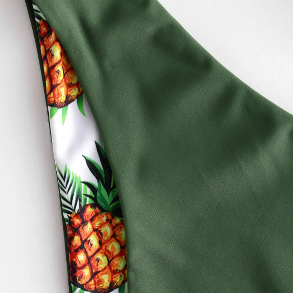 Комплект бикини с принтом фруктов женские купальники в стиле бохо эффектом пуш