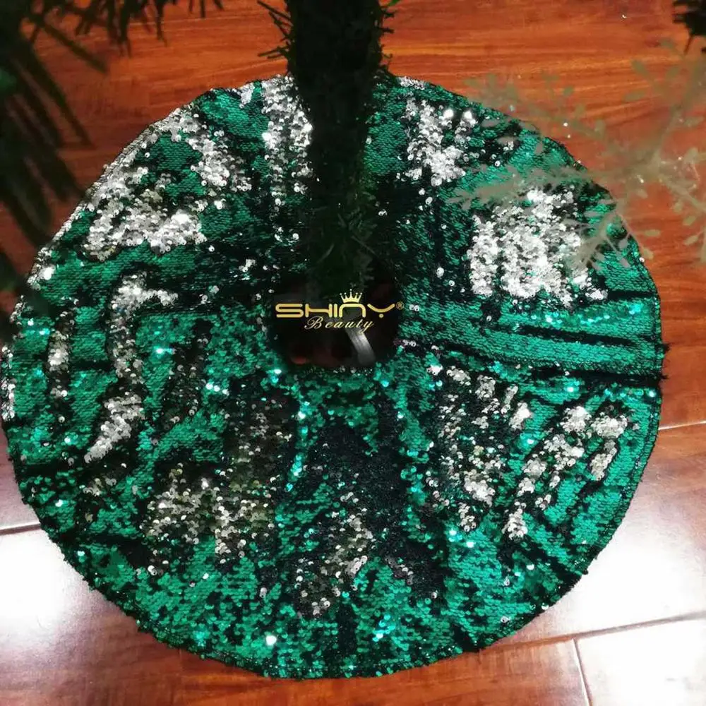 1 шт. яркие юбки с зеленой и серебряной елкой блестками на Рождество для дома