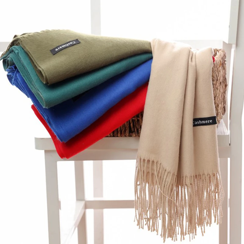 

Solid Scarf Thin Pashmina Shawls and Wraps Long Soft Stoles Head Scarves