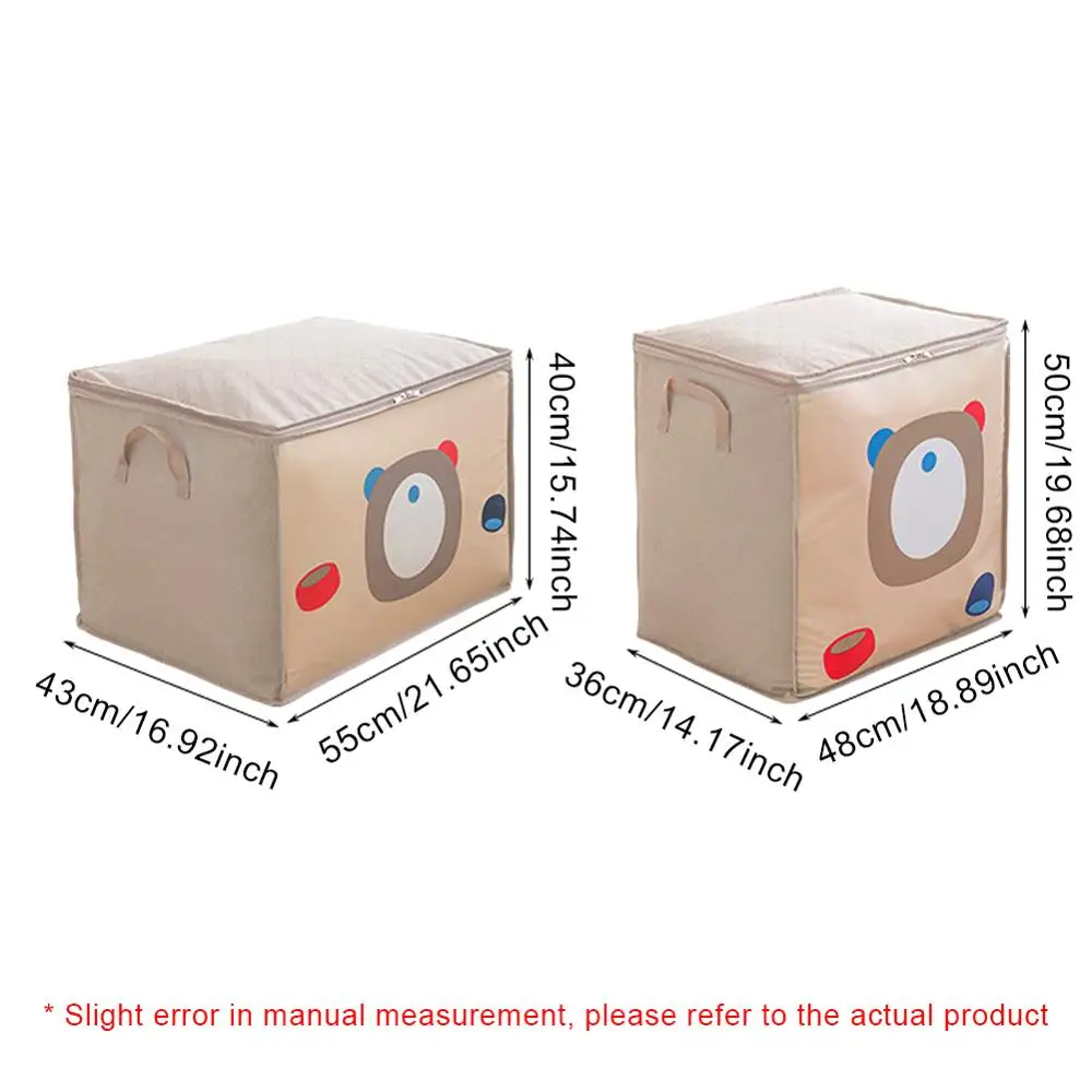 

2pcs Clothes Storage Bag, Foldable Blanket Quilts Bag, Eco Friendly Bamboo Non-Woven Fabric