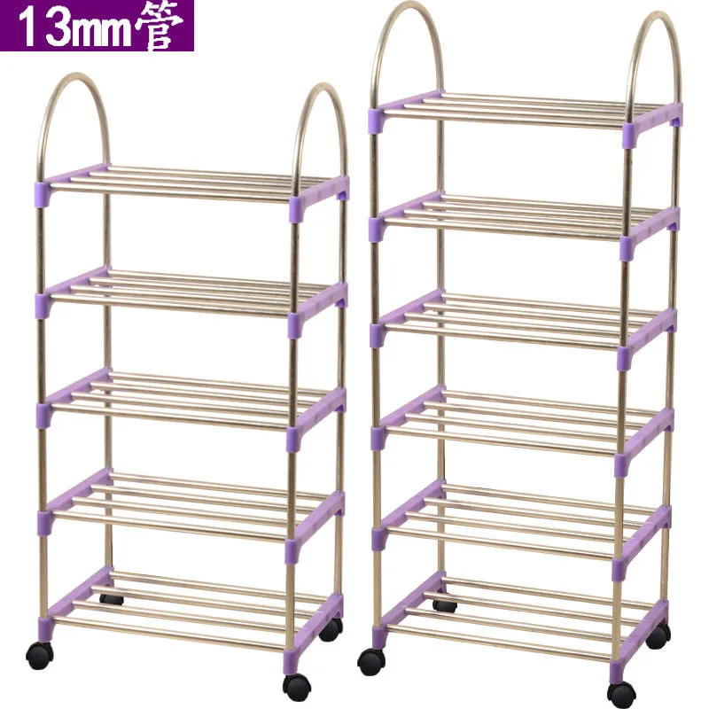 

3-6 Layers Shoe Rack Space Saving Stand Holder with Wheels Reinforced Steel Tube Frame Shoe Shelves Hallway Entryway Shelf 2021