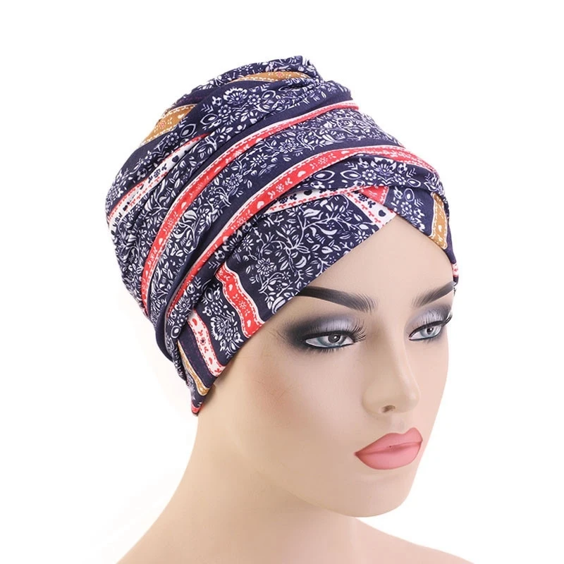 

Hot Selling National Style Long Tail Headdress Hat African Wrap Head Scarf Cap Indian Turban Cotton For Women Ethnic Ladies