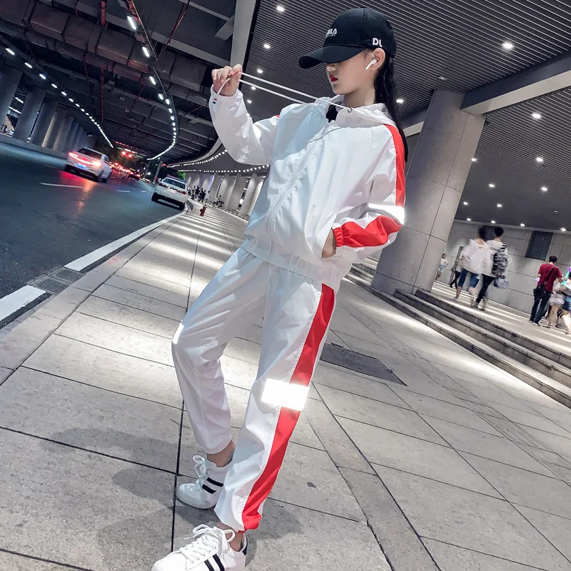 Крутая одежда для больших девочек пальто на молнии ночной яркий черный комплект