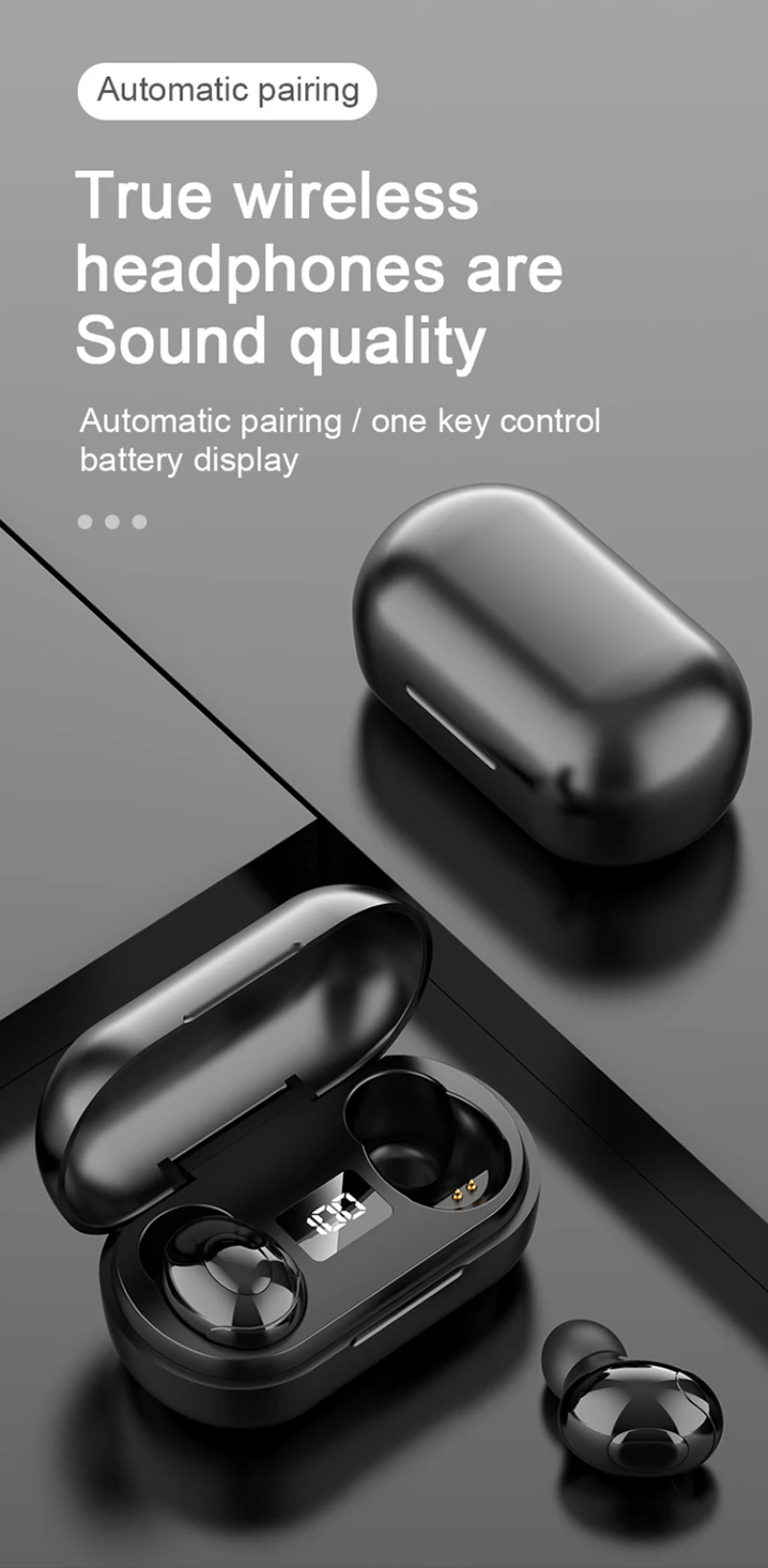 

Portable Audio Wireless Earphones TWS Bluetooth 5.0 Mini Earbuds 9D Stereo LED Display Noise Cancelling Sport Waterproof Earbuds