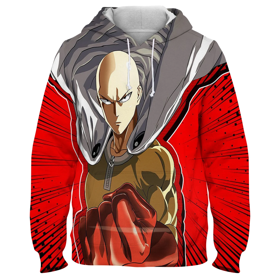 

One Punch Man Men's Oversized Hoodies Autumn 2021 3D Funny New Male Boy Hot Anime Print Pullover Casual Fleece Sweatshirts Tops
