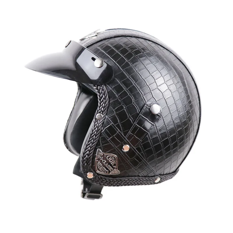 Ретро мотоциклетный шлем ручной работы на все лицо индивидуальный с локомотивом