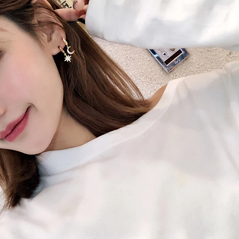 Женские серьги с кристаллами классические геометрические серьги-подвески