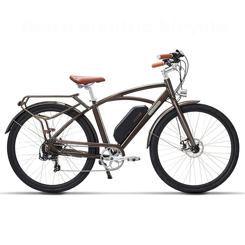 Billig Vintage 28 Zoll E Fahrrad Cruiser Elektrische Bike 400W Retro Fett 48V 13Ah Li-Ion Batterie Extended Range 7-geschwindigkeit Ebike Für Erwachsene
