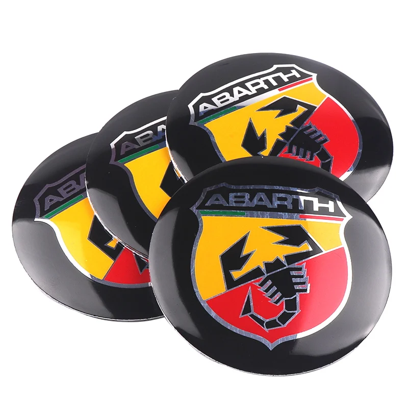 

4Pcs Aluminum Car Wheel Center Hub Cap Sticker ABARTH Badge Decal For Fiat 500 Punto Stilo Ducato Palio Bravo Pondo Tipo Viaggio