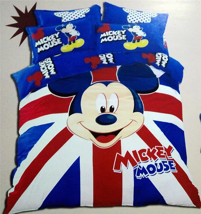 5 Disney Микки Маус постельное белье набор пододеяльник наволочка Минни Микки мультфильм Постельный набор для детской кровати домашний текстиль - Цвет: 5