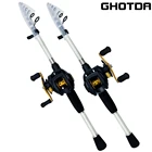 Ультралегкая рыболовная удочка GHOTDA для приманки, набор катушек для заброса приманки, спиннинговая катушка, мощное спиннинговое удилище 1,6 м-2,4 м