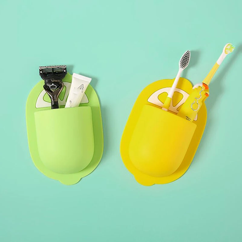 

1pcs Fruit Lemon Toothbrush Holder Bathroom Cartoon Toothbrush Toothpaste Wall Suction Holder Rack Container Organizer
