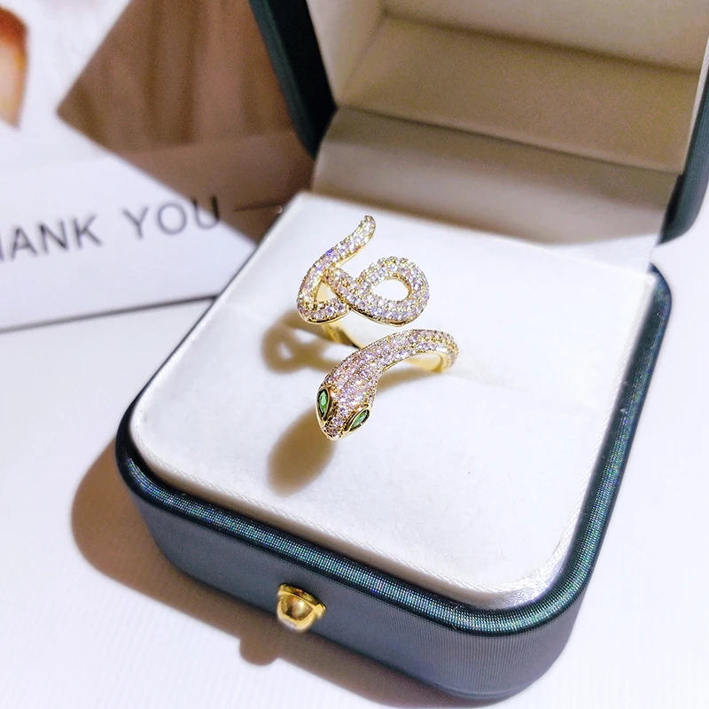 

Domineering Snake Ring Vintage Simple and Cool Index Finger Ring Japanese Style Mild Luxury Online Influencer Fashion Open Ring