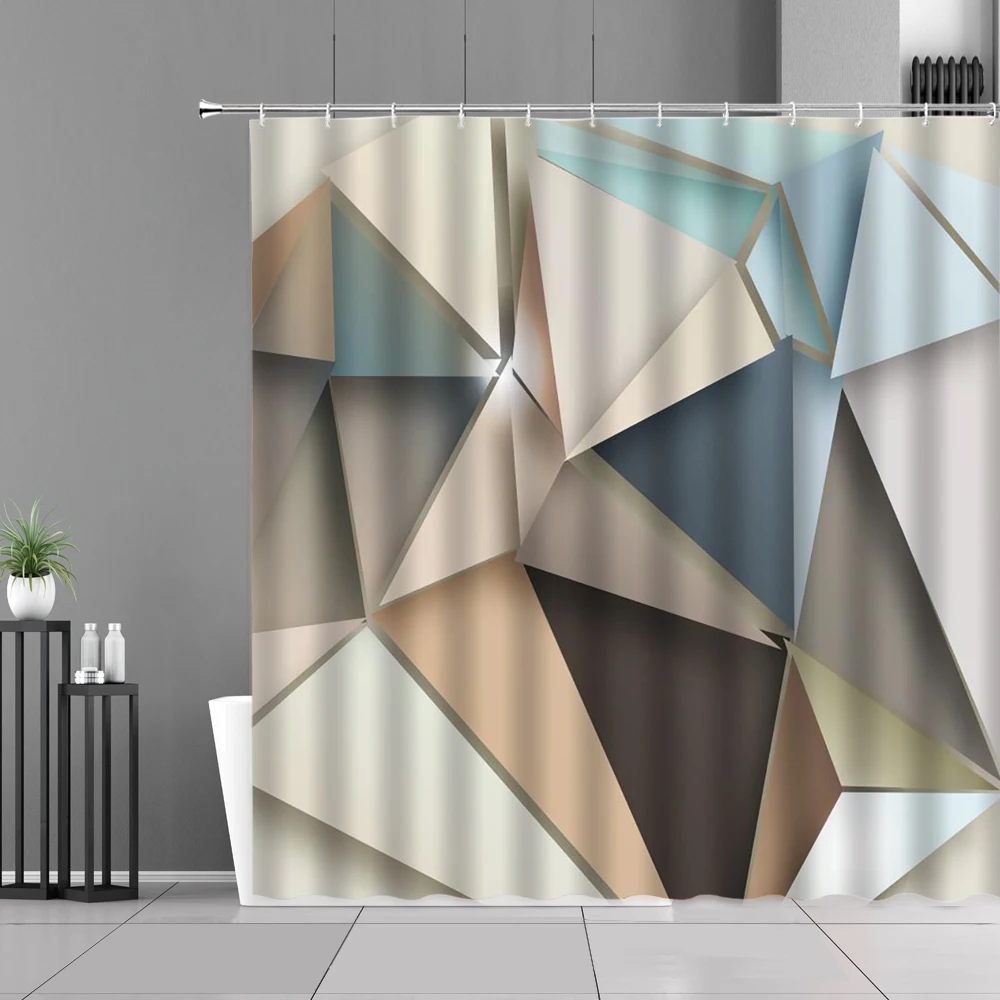 

Современная занавеска для душа с геометрическим узором, 3D печать, в богемном стиле, красочные художественные декоративные водонепроницаем...