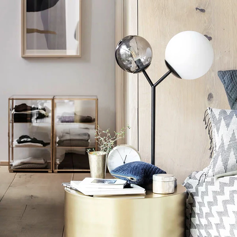 Nordic Creative Romantic Round Glass ball Simple Mordern Living Room Decorated Table lamp Study Bedroom Beside lights | Освещение
