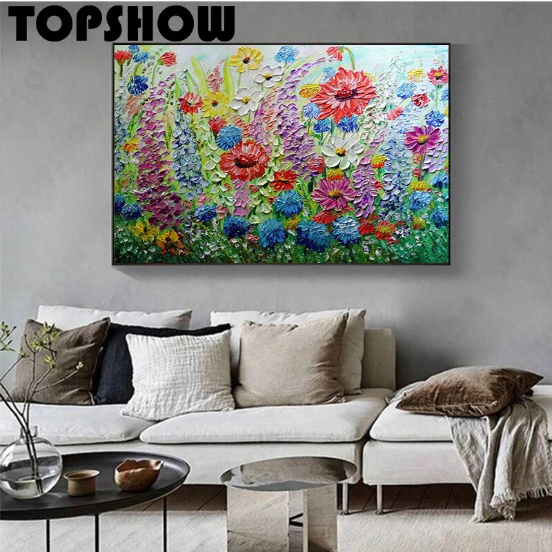 

Summer Wildflowers Colorful Large Original Hand Painted Abstract Painting Modern Abstract Painting Oil Painting Wall Art
