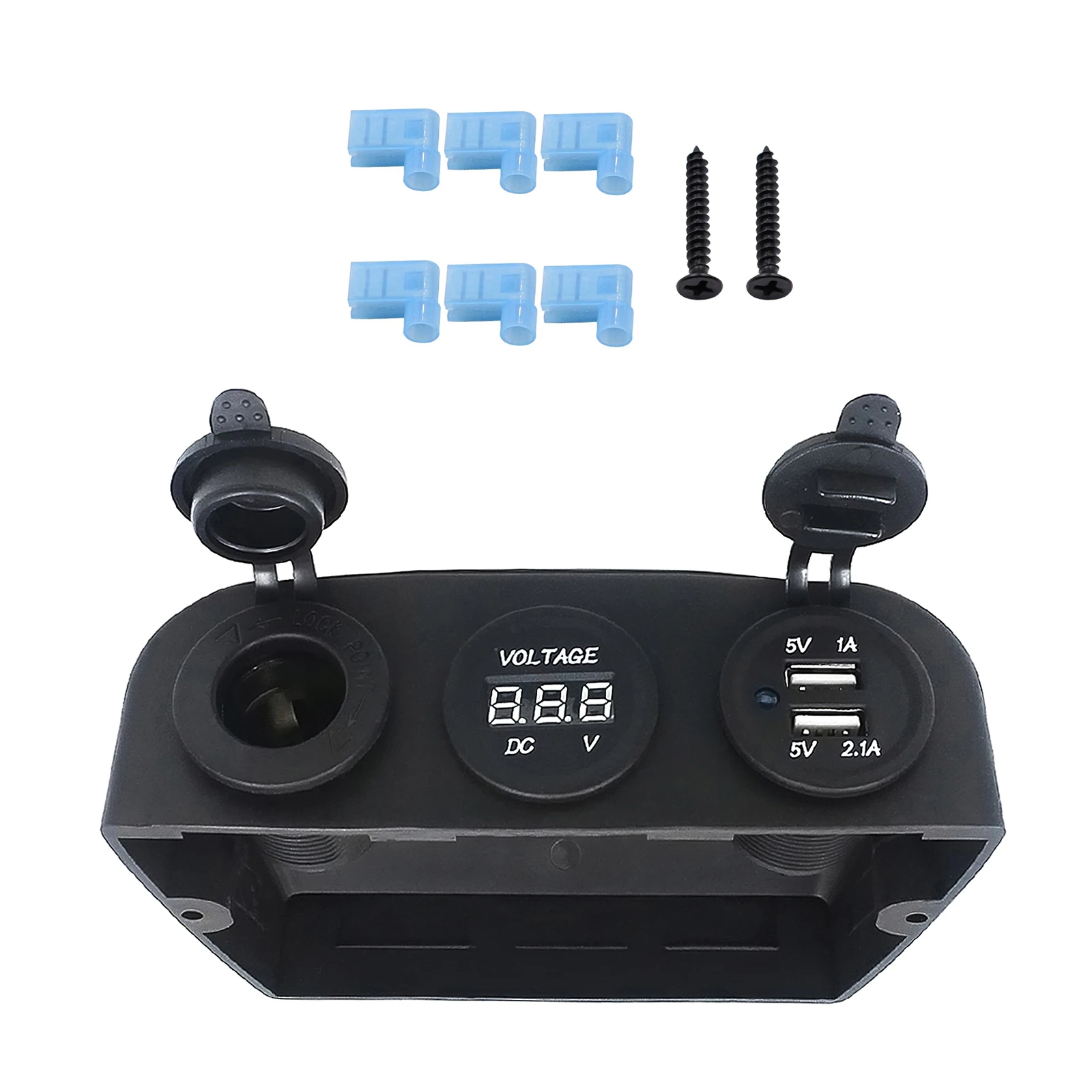 

3 in 1 Car Tent Type Central Control Panel Multifunctional with Cigarette Lighter Charger Voltage Meter for Car Boat RV