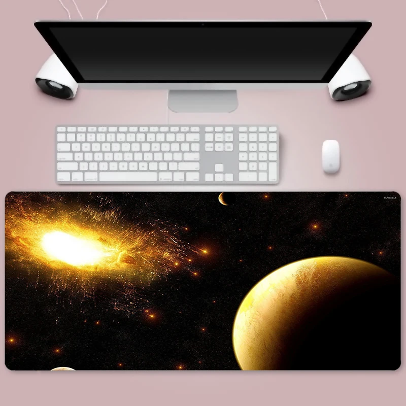 

Space 90x40cm Mouse Pad Gamer Gaming Table Mouse mat Painted Mouse Pad Table Mat Solid Color Locking Edge Keyboard Mouse Pad