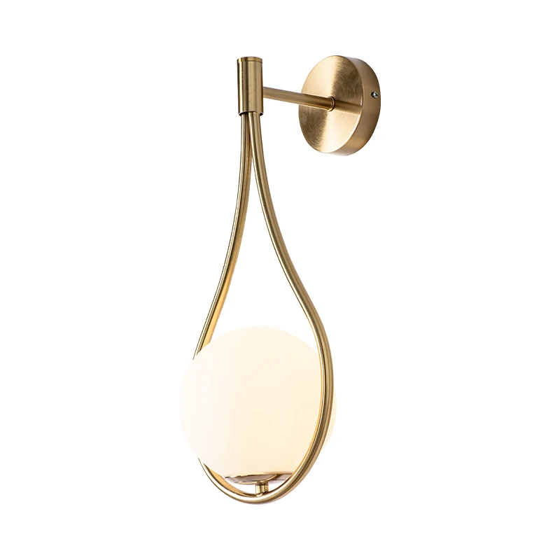 

Nordic personality creative living room metal wall lamp fashion modern minimalist model bedside glass wall lamp bedroom WJ10
