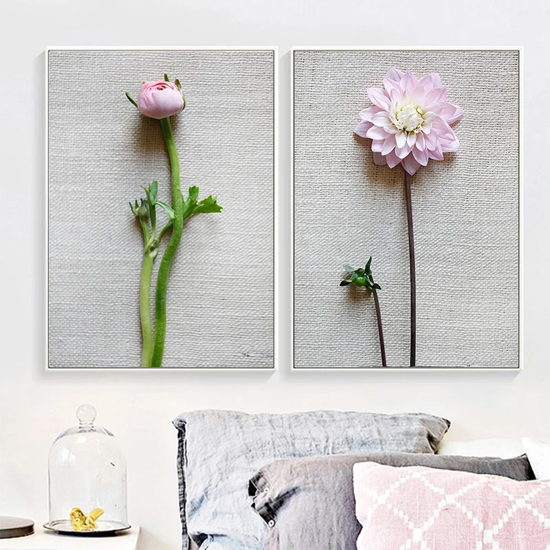 Розовые розы хризантемы цитаты стены искусства холст живопись плакаты на