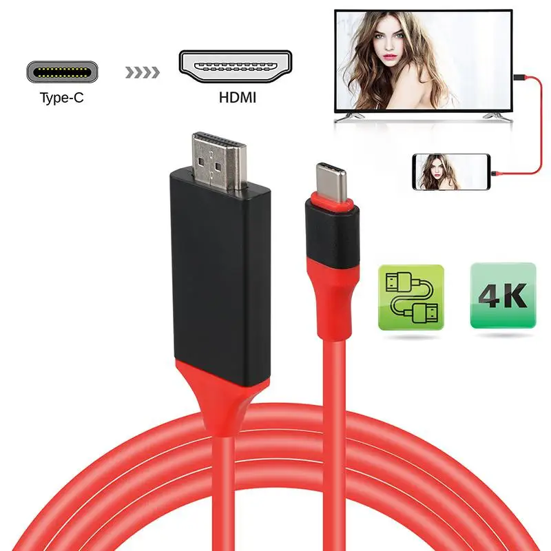 Кабель-адаптер USB 3 1 к HDMI 4K 2 м type C кабель для MacBook samsung Galaxy S9/S8/Note 9 huawei P30 |